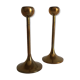 Pair of Scandinavian candlesticks in solid brass