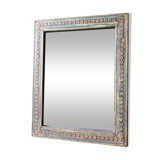 Handcrafted wooden mirror, metal décor 38x30cm