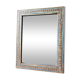Handcrafted wooden mirror, metal décor 38x30cm