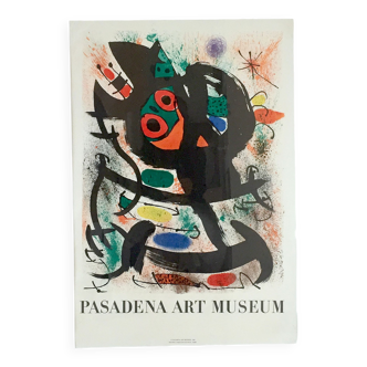 Original lithograph poster of the Mourlot Paris workshops "Miro - Pasadena Art Museum"