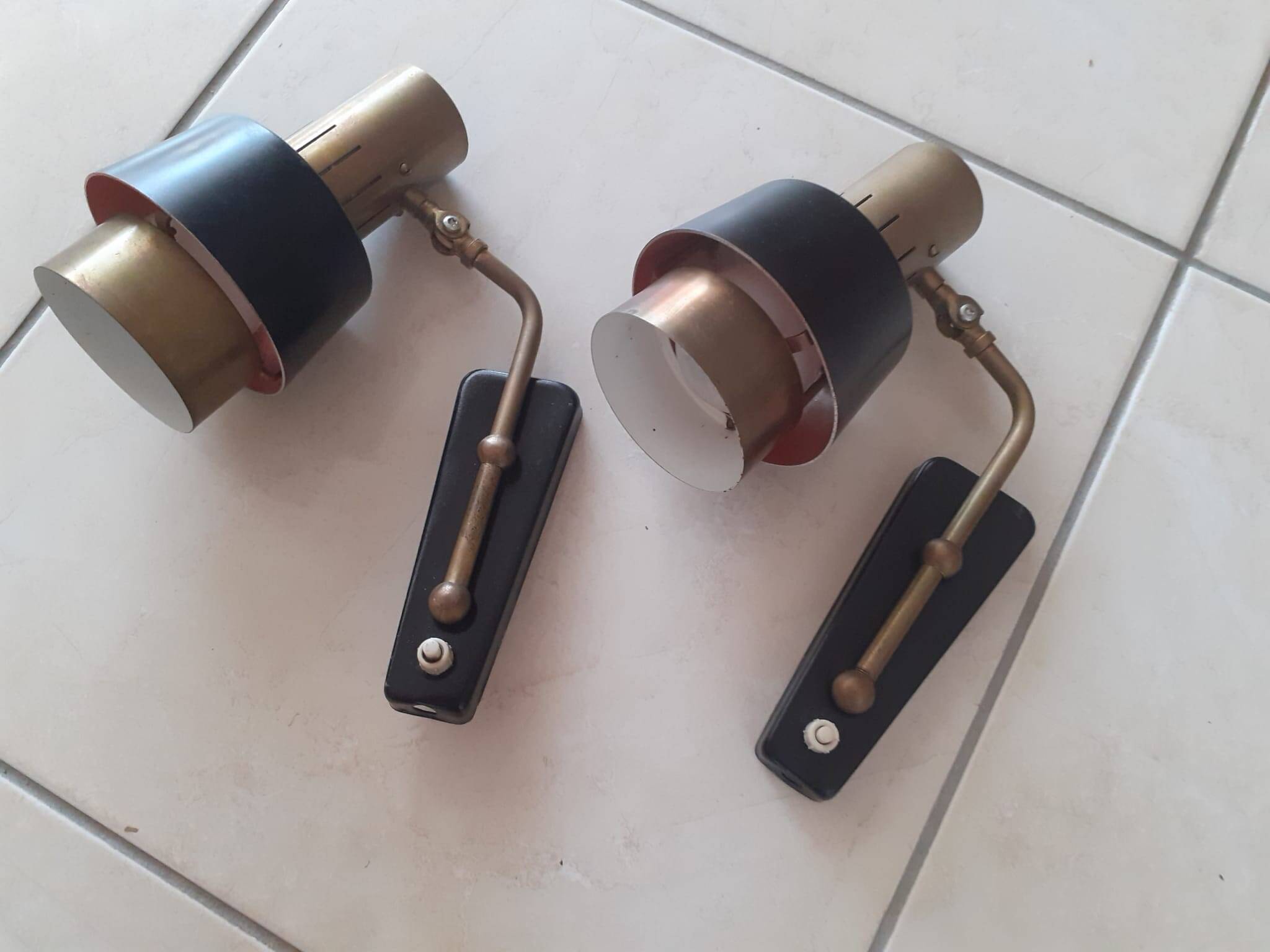 Pair of vintage Danish wall lights