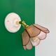 Vintage mother-of-pearl and brass wall lamp with lampshade