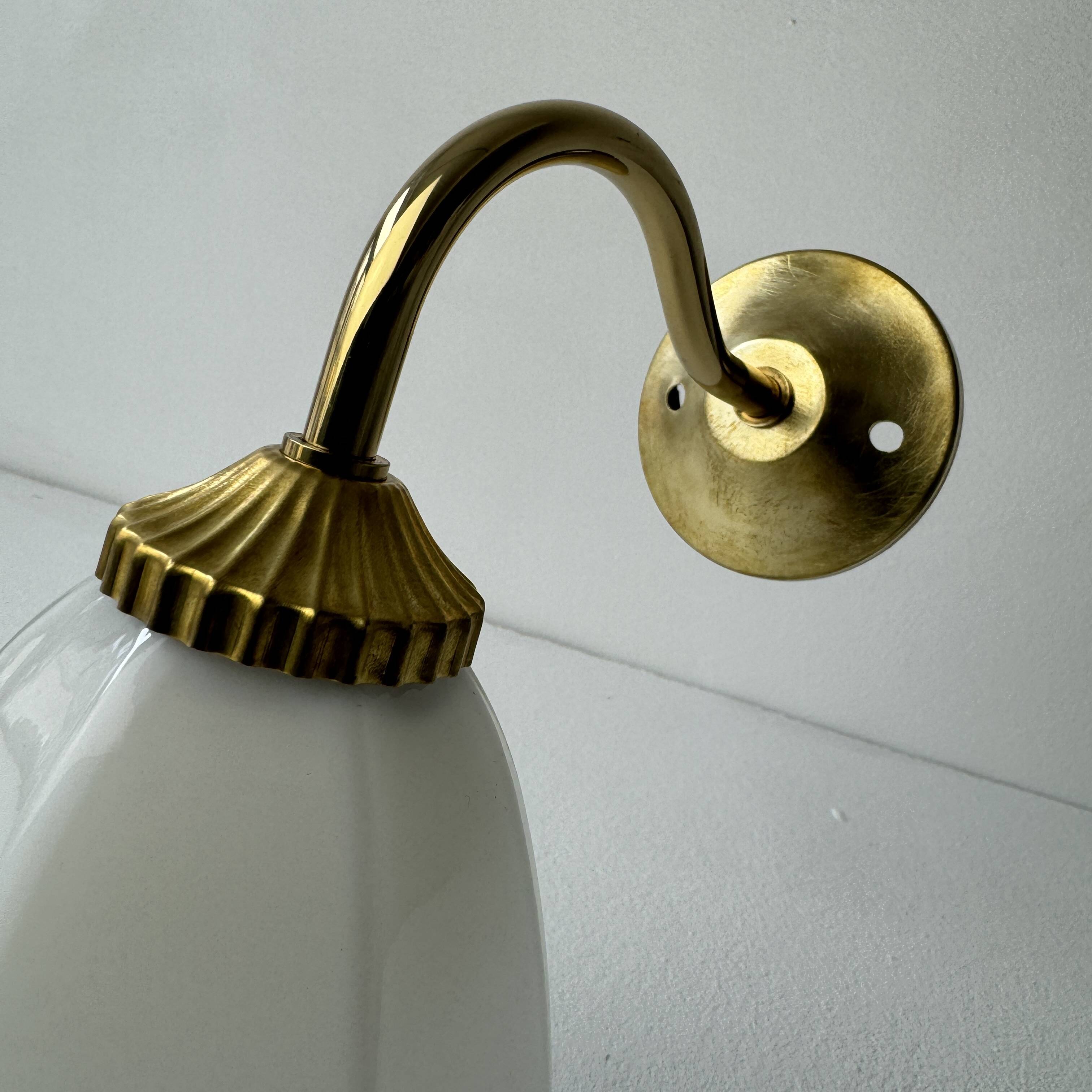 Pair of old vintage opaline sconces