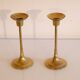 Pair of vintage Scandinavian brass candle holders