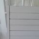 Headboard of 160 made with aged wood in pearl grey patina.