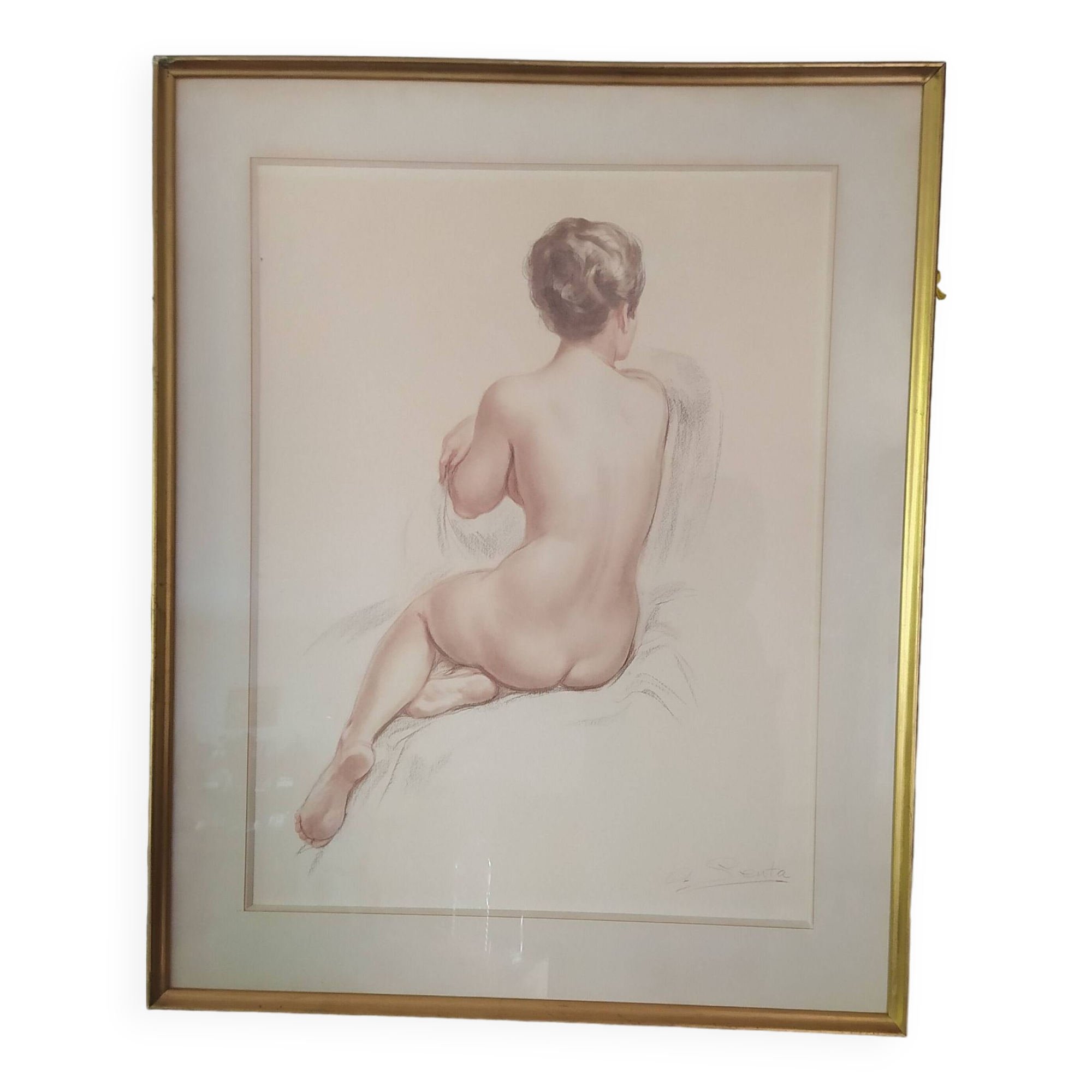 Female nude signed Albert Genta