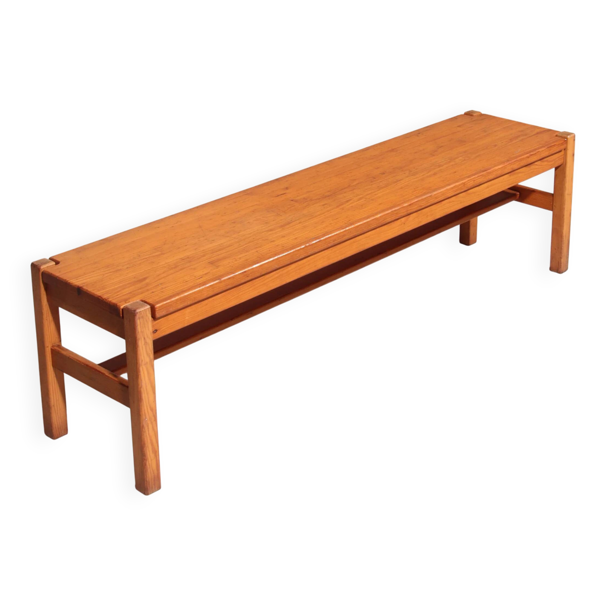 Banc en pin Ilmari Tapiovaara fabriqué en Scandinavie, 1960