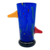 Vase Sculpture Otmar Alt Rosenthal Studio Line Glass Cobalt Signed 16cm