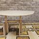 Eye-shaped marble coffee table