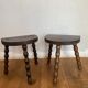 Paire tabourets de laitiers bas ancien