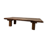 Sturdy old industrial coffee table in oak