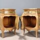 Antique bedside tables in Baroque style, wooden, Italy, 20th century.