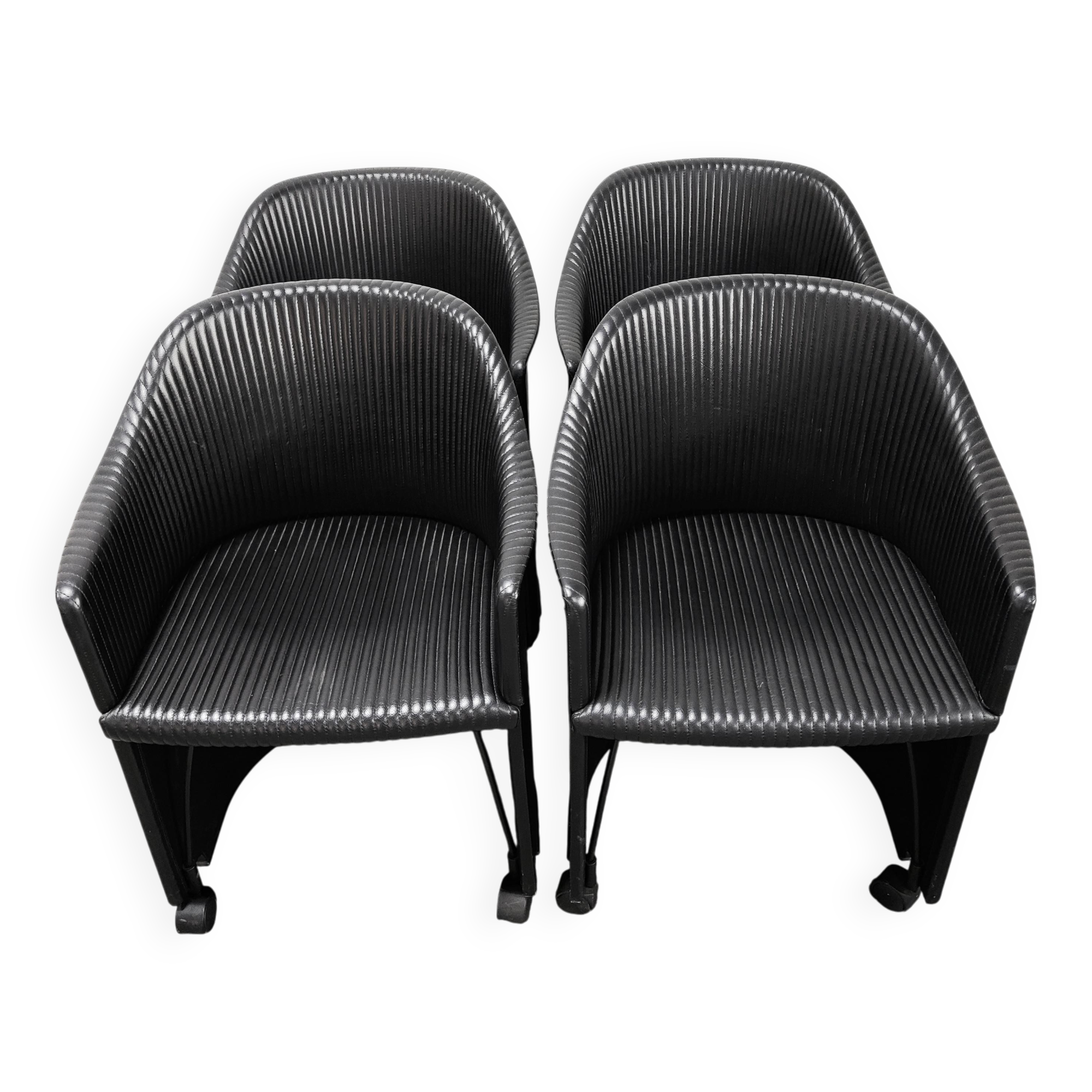 Fauteuils cuir Afra & Tobia Scarpa pour Maxalto, Modèle Artona 8552