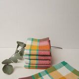 Set of 5 checkered napkins