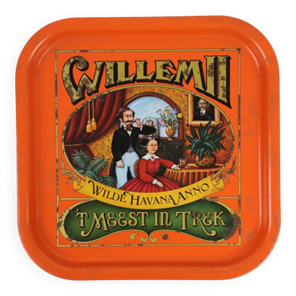 Vintage Orange Tray Willem II Wilde Havana Cigars Advertising 1950s