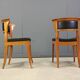 Set of 12 Cherry wood dining chairs by Leon Krier Model Sella Media by Gior
