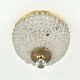 Vintage French brass and crystal flush mount antique