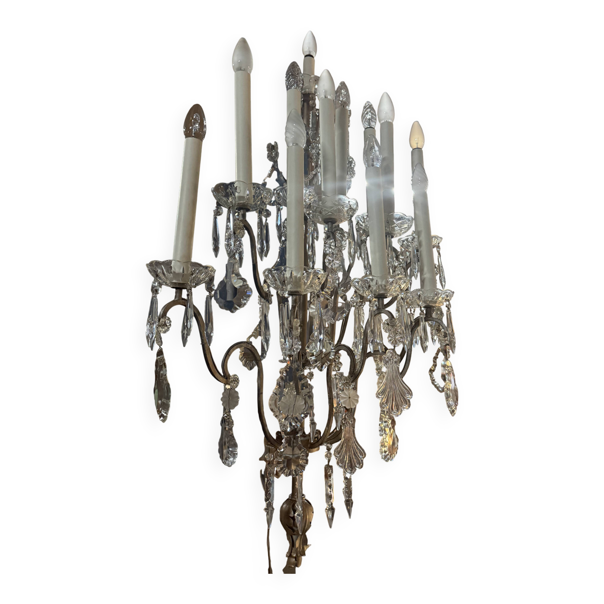 Bronze-colored wall light with 12 lights