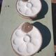 11 Longwy oyster plates with wells and a central compartment.