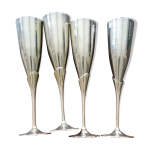 4 flûtes à champagne - laiton