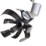 Lamp light flower by Jocelyne Trocmé stainless, 70s