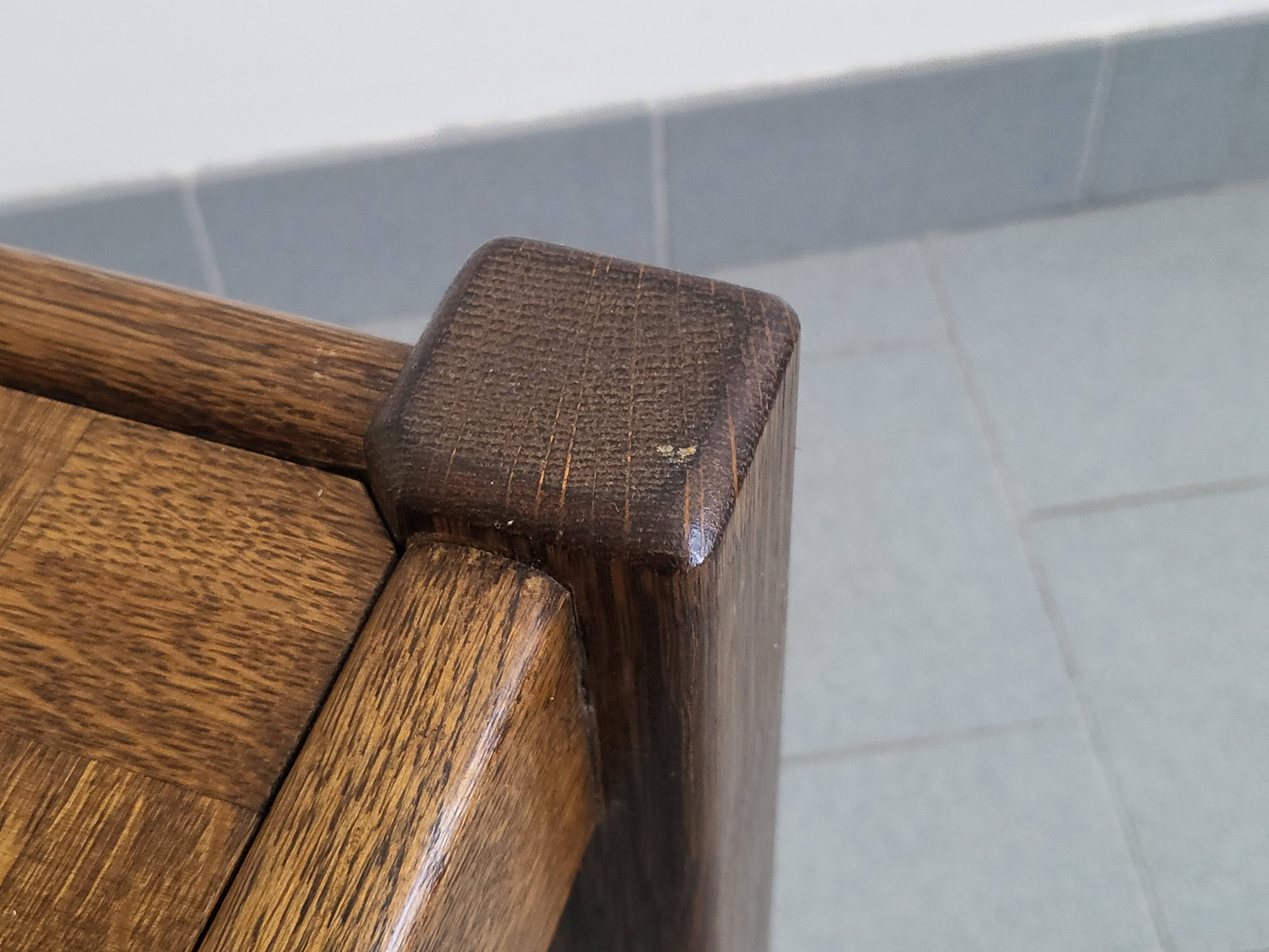 Table basse vintage en marqueterie 1960