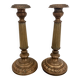 Set of 2 Antique Bronze Candle Holders - Louis XVI Style