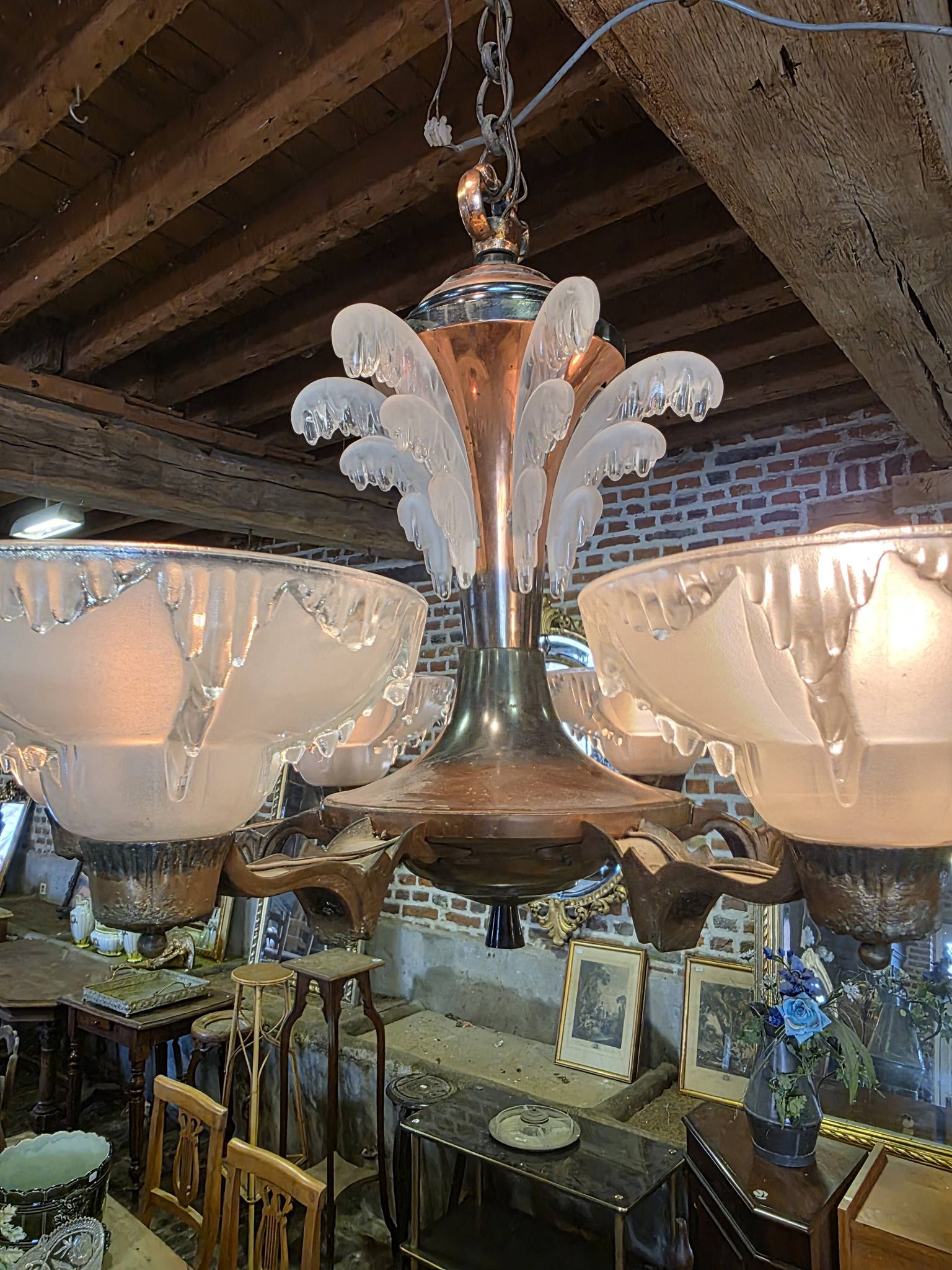 Ezan Art Deco 6-light chandelier