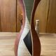 Vase ocher beige green black 1950 1960 ceramic