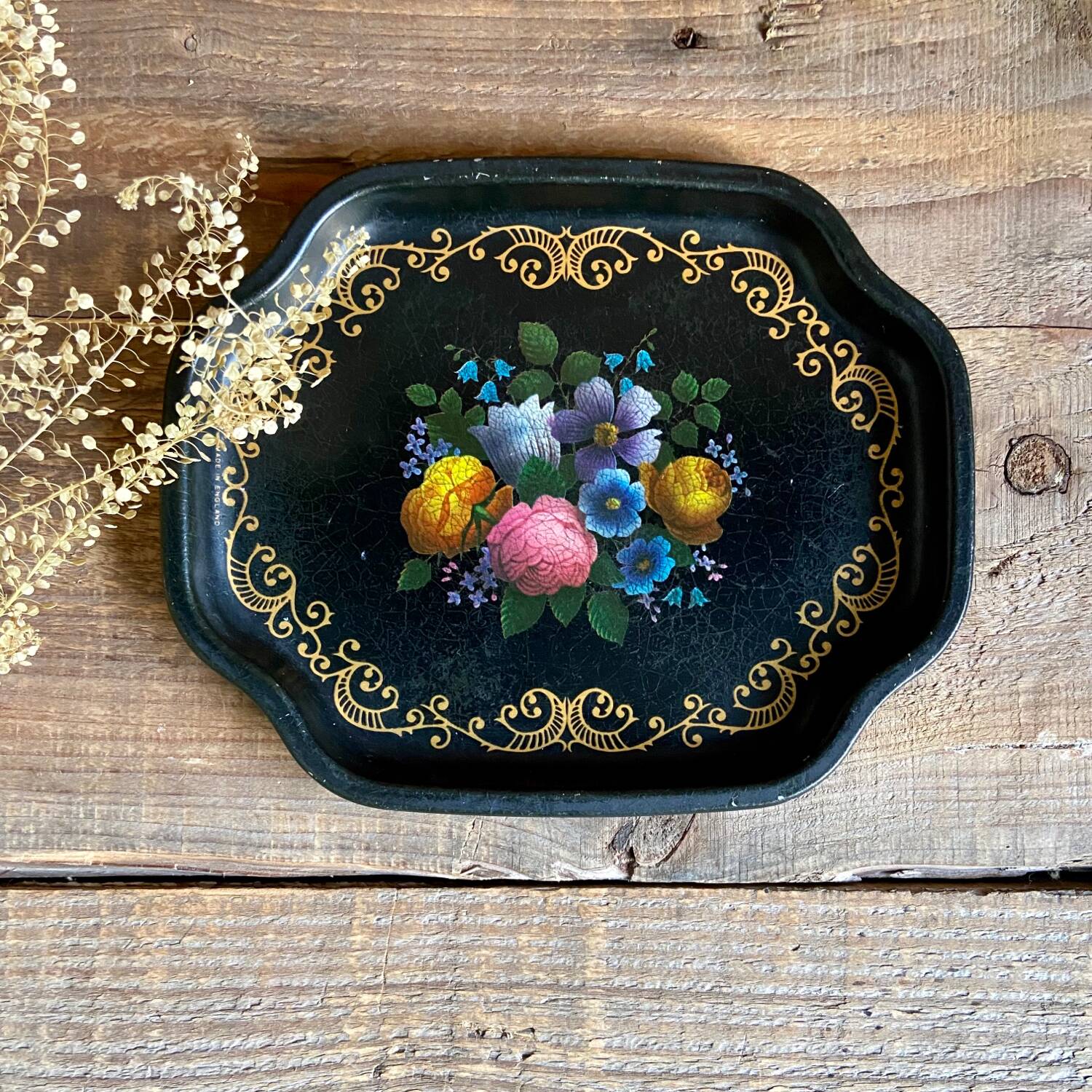 Small vintage English metal tray