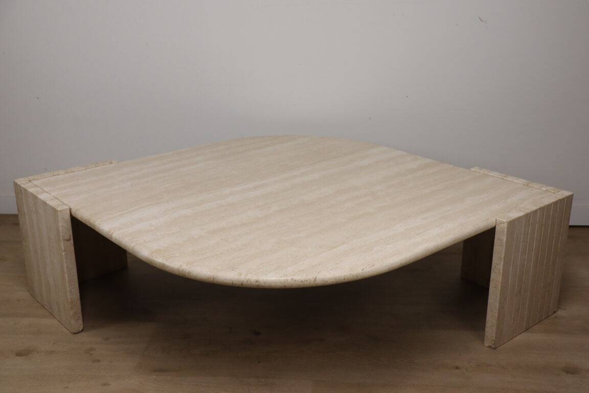 Travertine coffee table, 1980