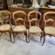 Series of 4 louis philippe walnut chairs with canning