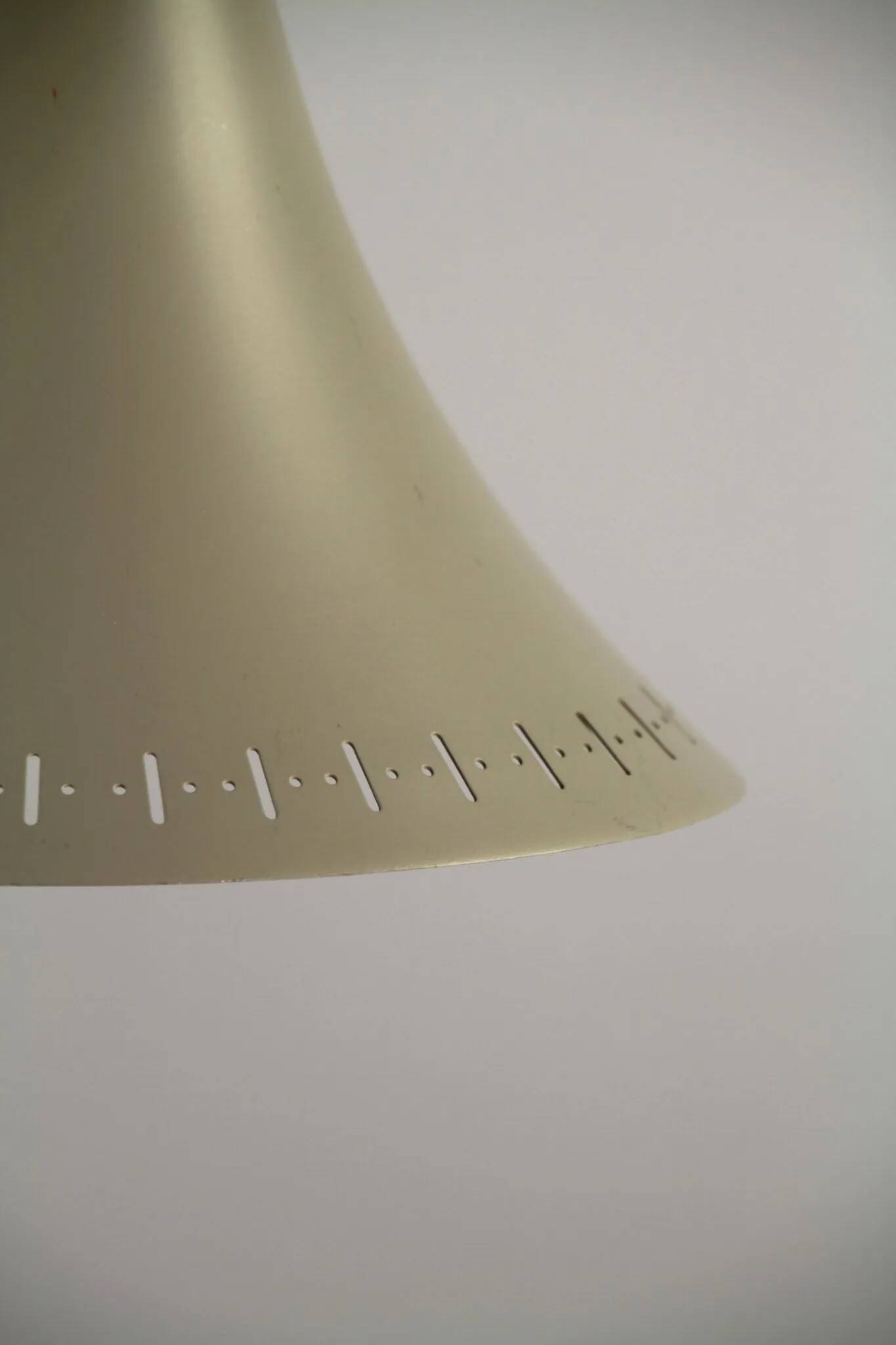Light Grey Metal Pendant Lamp – Diabolo Shape, Scandinavia, 1960s