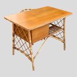 Rattan desk and chair 1960