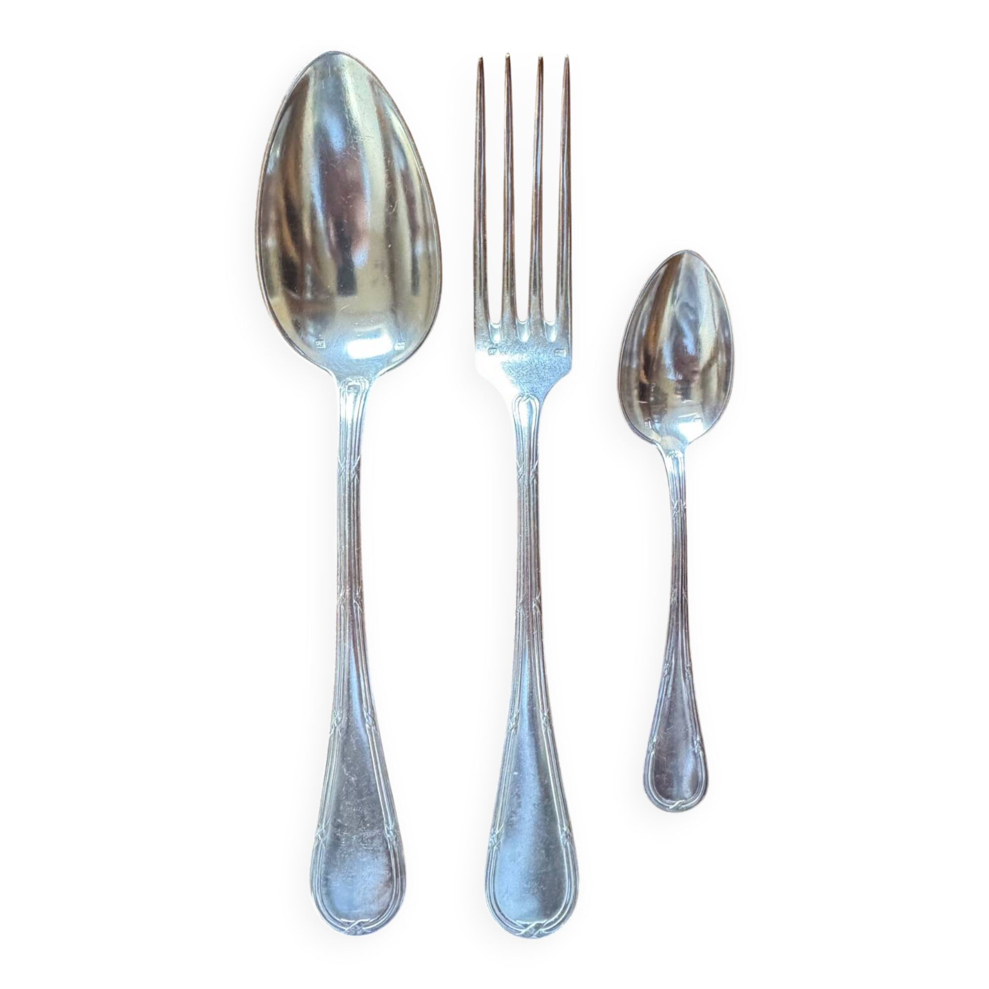 Apollo Goldsmiths - Louis XVI Cutlery Set - Crossed Ribbons - 38 Pieces