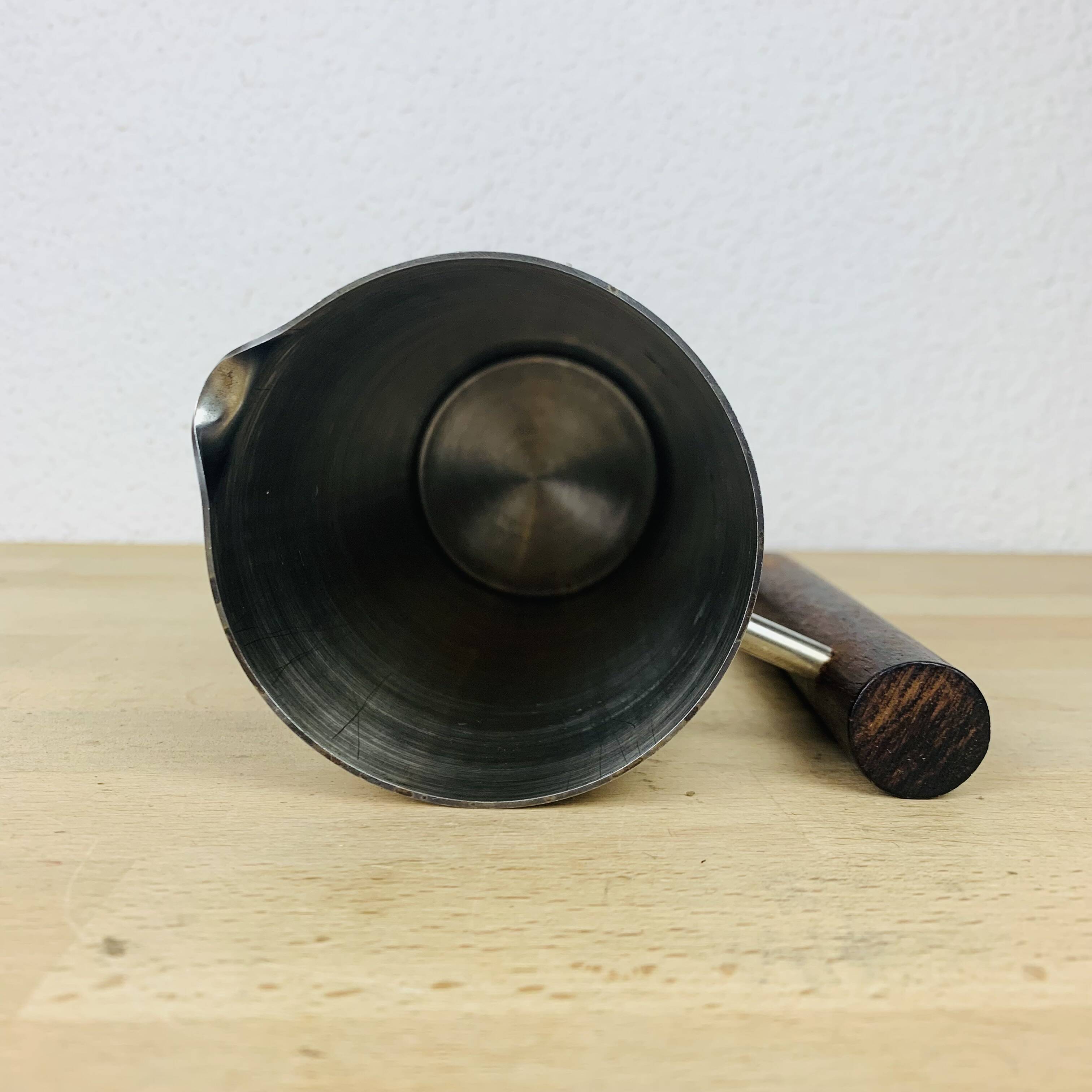 Scandinavian pitcher by Guy Degrenne stainless steel and wood