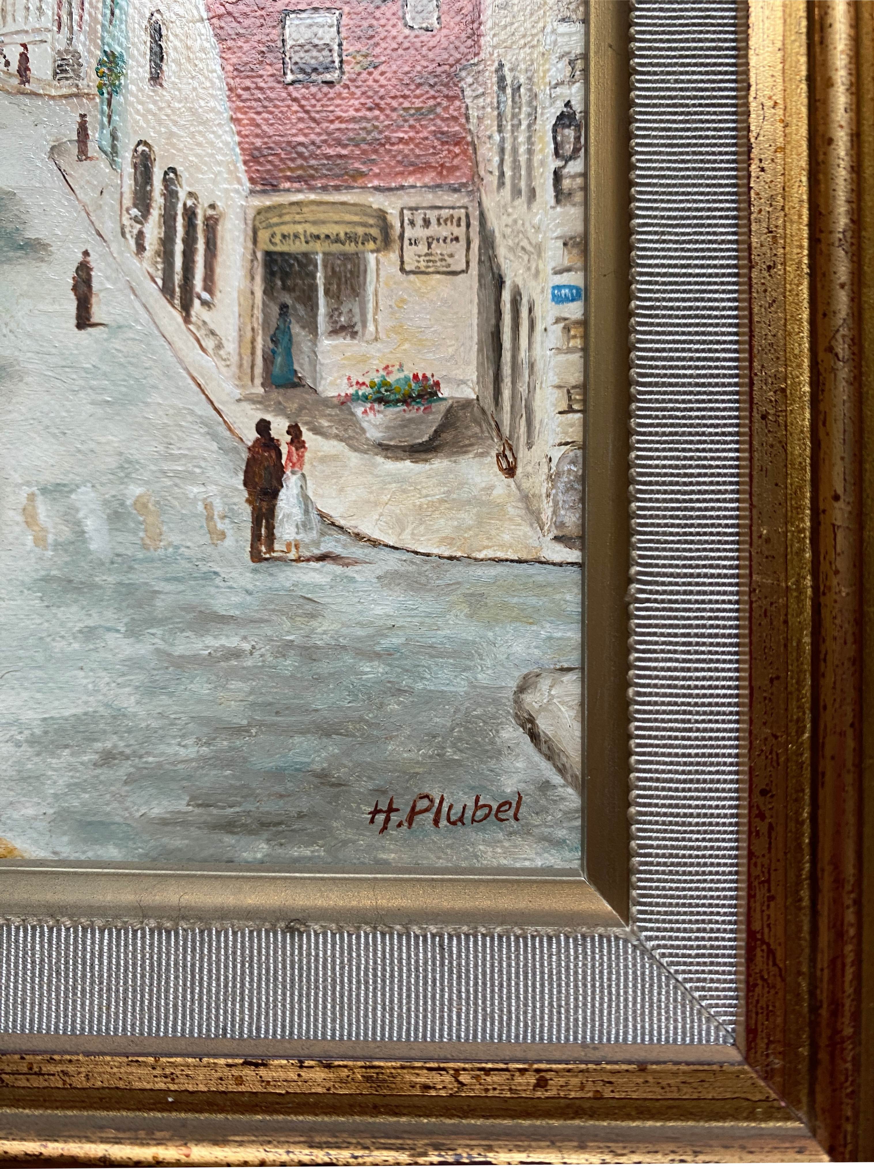 Table HST Henri Plubel (XX°) "Grande rue de Mrirebeau dur Bèze" + frame