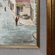 Table HST Henri Plubel (XX°) "Grande rue de Mrirebeau dur Bèze" + frame