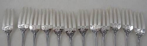 SFAM Chambly Bien Aimée, 12 silver-plated fish cutlery sets, 24 pieces.