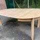 Scandinavian round extendable dining table stripped in raw oak 1980