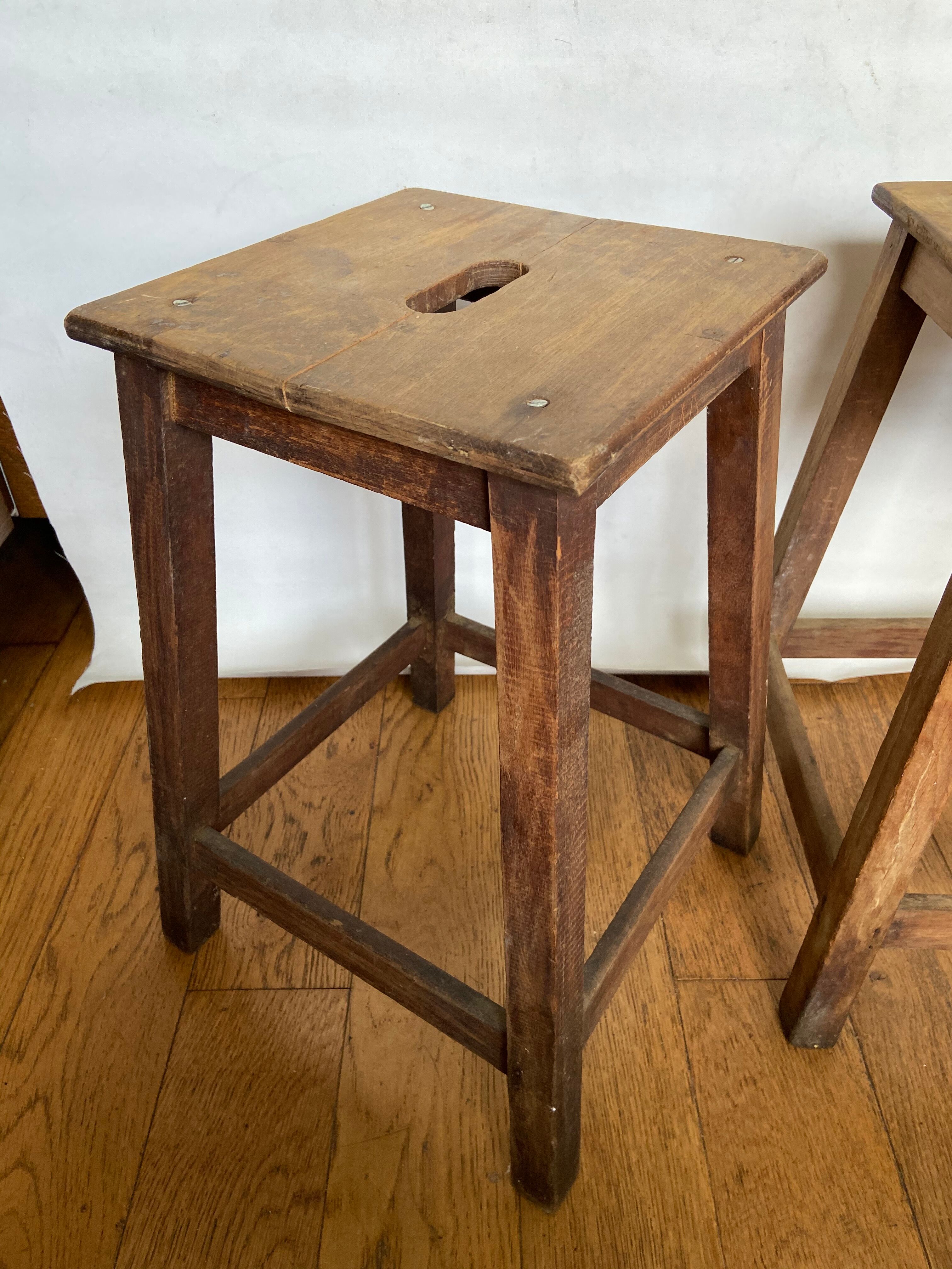 Pair of wooden stools