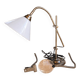 Articulated Daylight desk lamp with magnifying glass and clamp – Aged brass finish