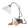 Articulated Daylight desk lamp with magnifying glass and clamp – Aged brass finish
