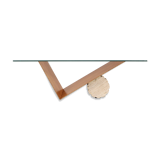 Table italienne Cattelan « Valentino » en noyer et travertin des années 1990.