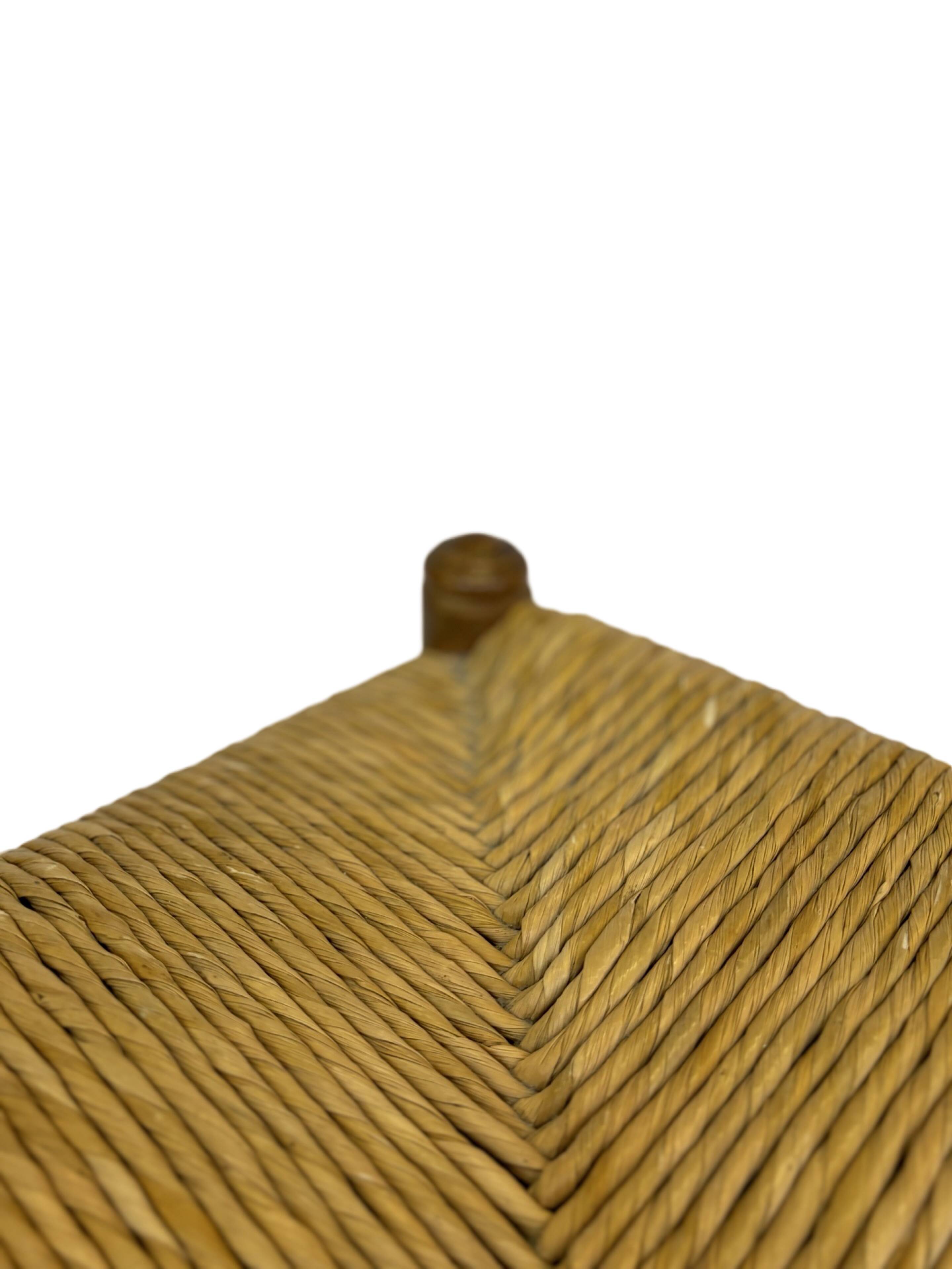 Vintage Danish papercord stool rope beech mid century '60s design