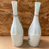 Pair of old glass bottles decor moustiers 18th century vintage kitchen