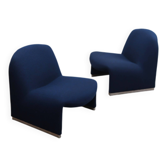 1970s Alky Armchairs by Giancarlo Piretti for Castelli. Restored Pair