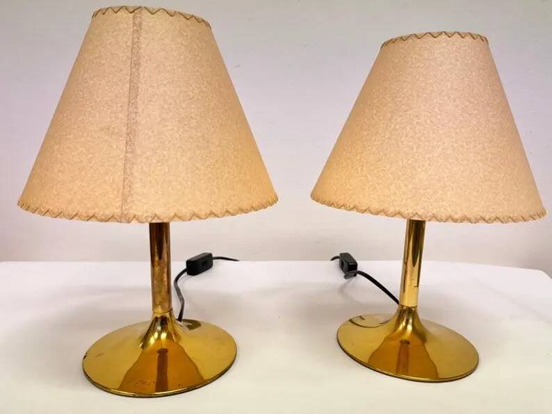 Pair of Mid-Century brass Table Lamps by Temde, 1970s