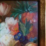 Oil on wood signed gilded frame XX centuries