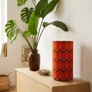 Lampe tube imprimé vagues psychédéliques esprit seventies
